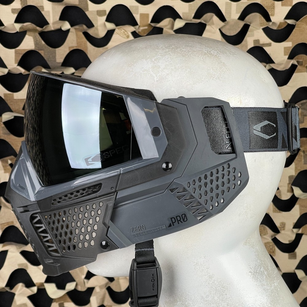 Carbon CRBN Zero Pro Paintball Mask (Less Coverage) - Graphite - Silver Mirror
