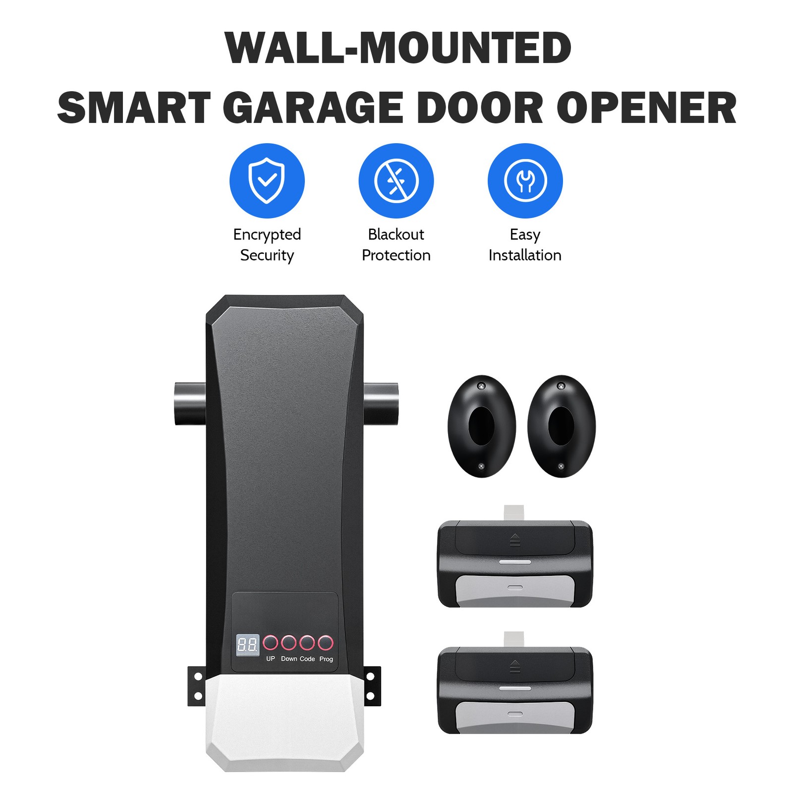 ZUMI Wall Mount Automatic Garage Door Opener w Remote Controls Infrared Sensors