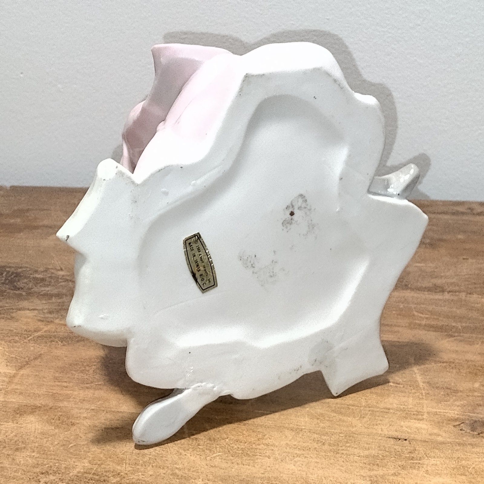 Porcelain Japanese Geisha Lady Playing Shamisen Figurine Vtg 80s Pink Pastels