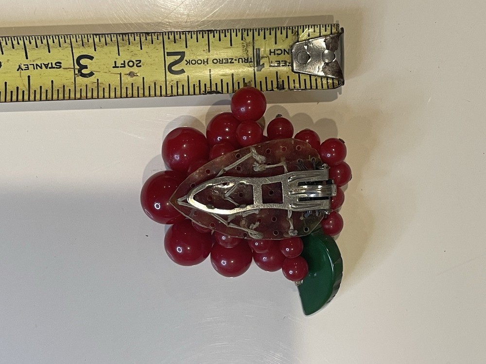 Bakelite Berries and Leaf Clip Jewelry Charming!
