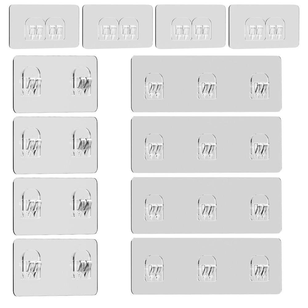 12 Pack Shower Caddy Adhesive Replacement, Shower Adhesive Strips, Strong Adh...