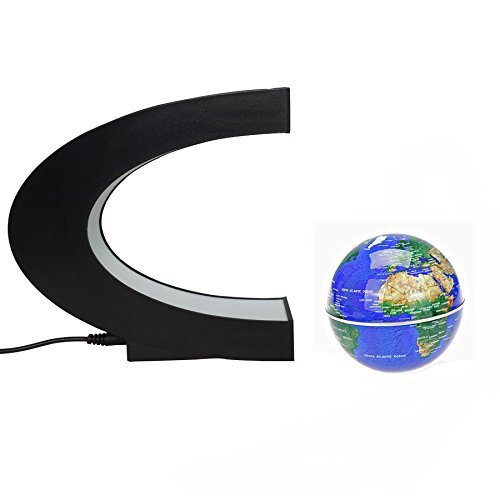 Floating Globe With Led Lights C Shape Magnetic Levitation Floating Globe
