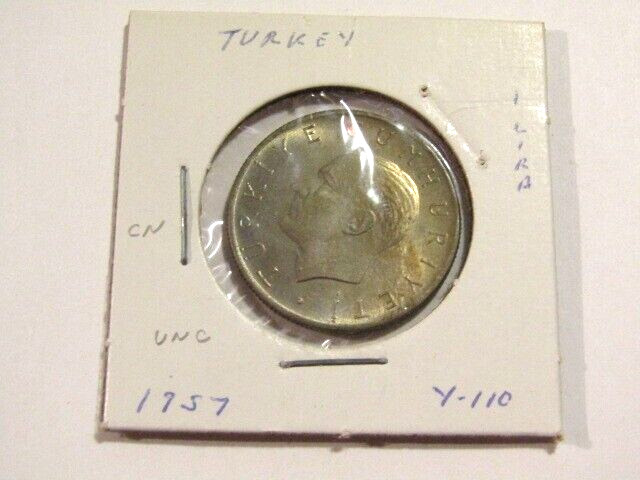 Turkey 1957 1 Lira unc Coin