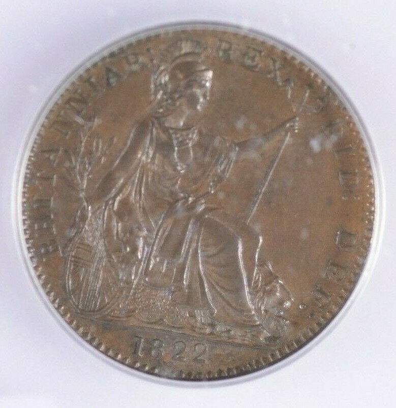 1822 Great Britain Farthing KM#677 ICG MS62 BN