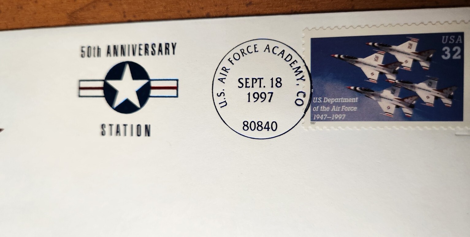 AIR FORCE THUNDERBIRD 50TH ANNIVERSARY POSTMARK CACHET COLLECTIBLE ENVELOPE