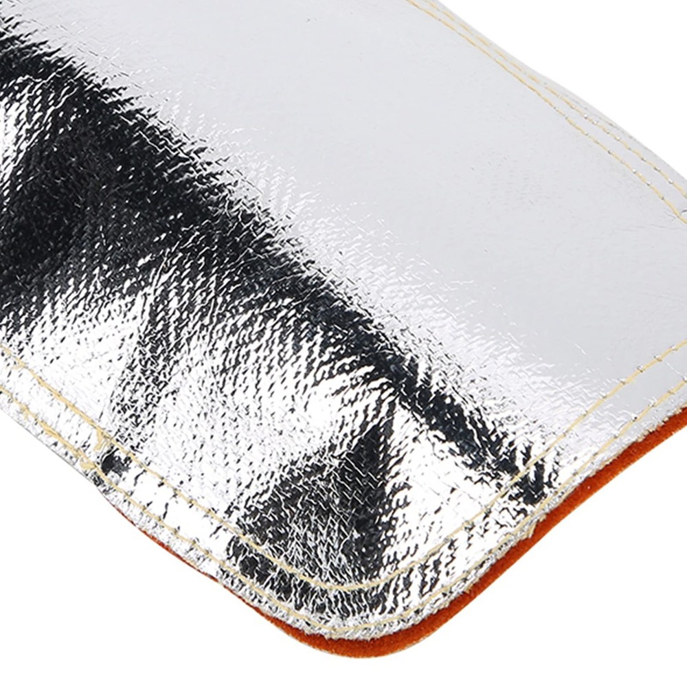 Welding Gloves Pad Heat Wrap Split Cowhide Leather Aluminized Back 8.3" Industry
