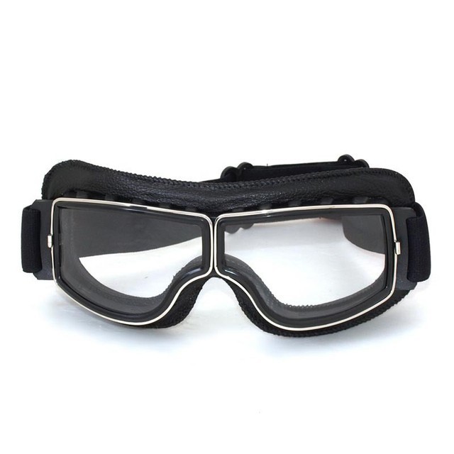 Retro Motorcycle Goggles – Windproof Folding Leather Helmet Glasses Universal