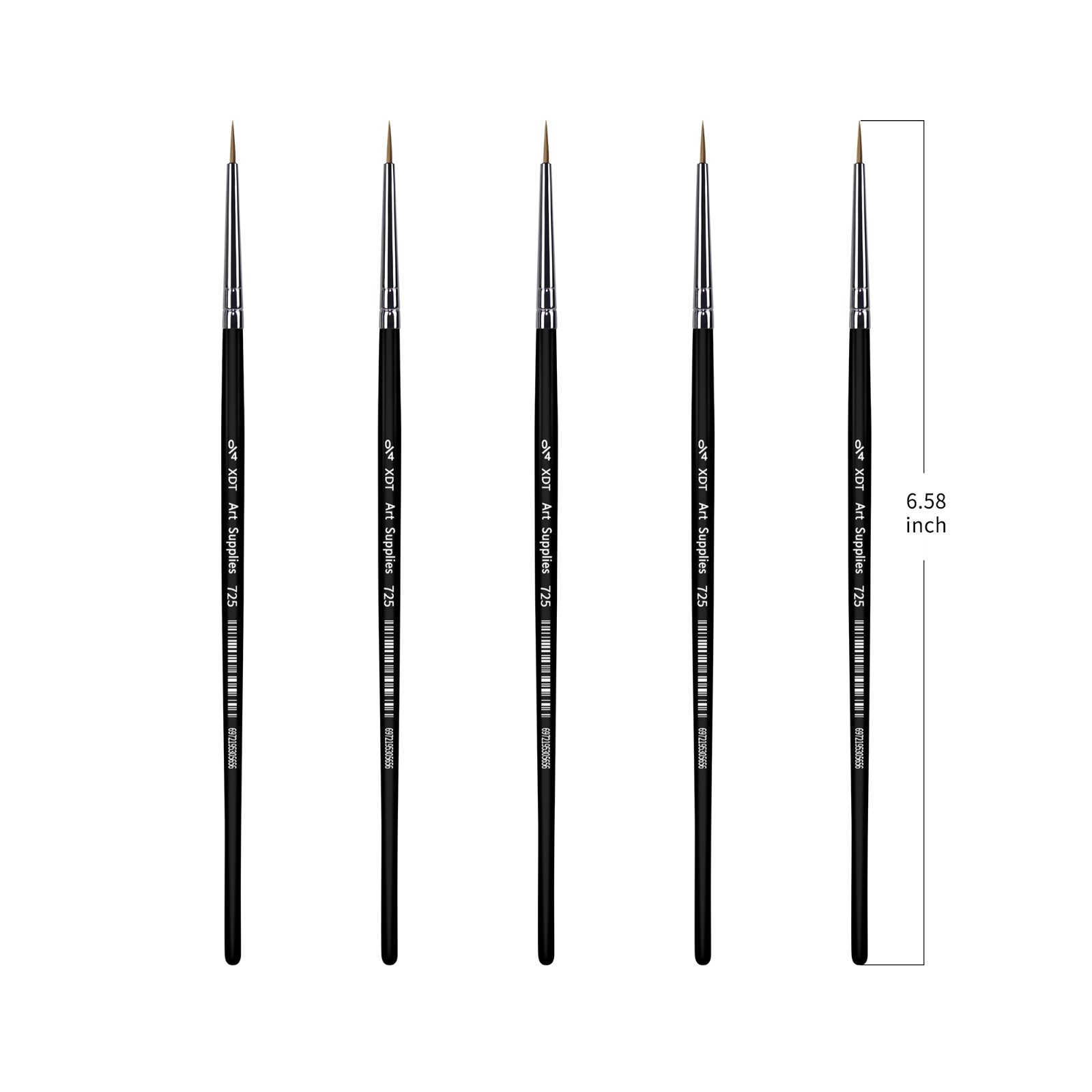XDT#725 Micro Detail Artist Pin Point Painting Brush Set of 5 Piece #0000 Brush