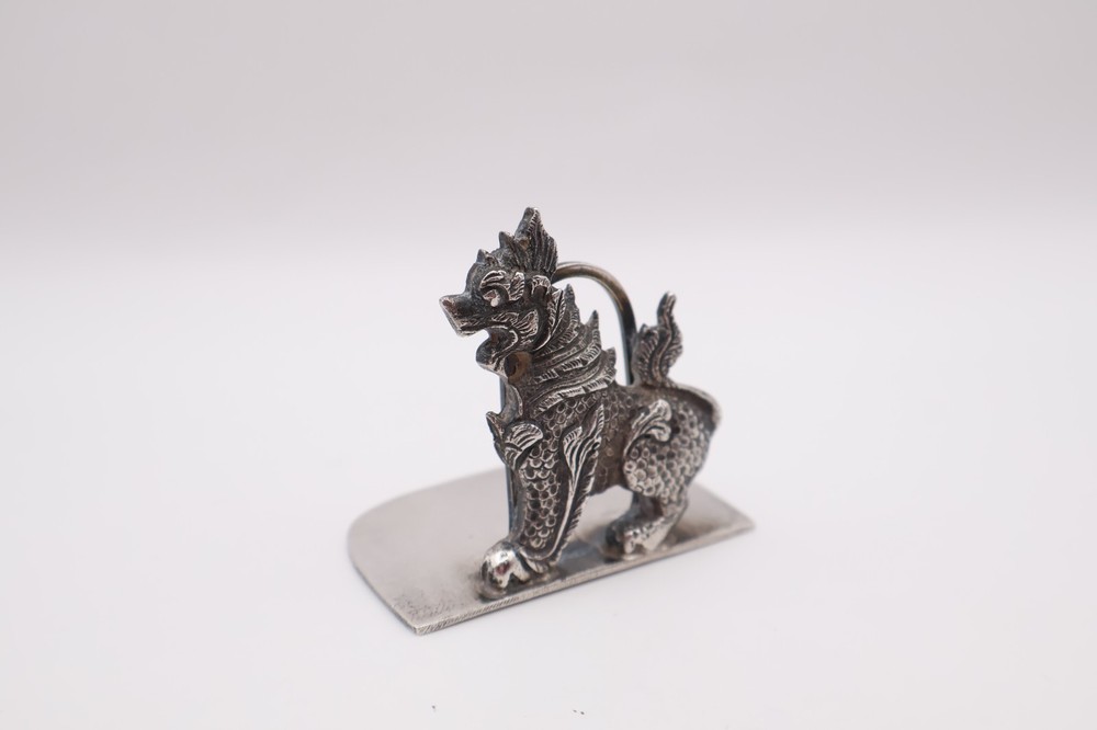 Vintage Solid Silver Chinese Style Menu Holder