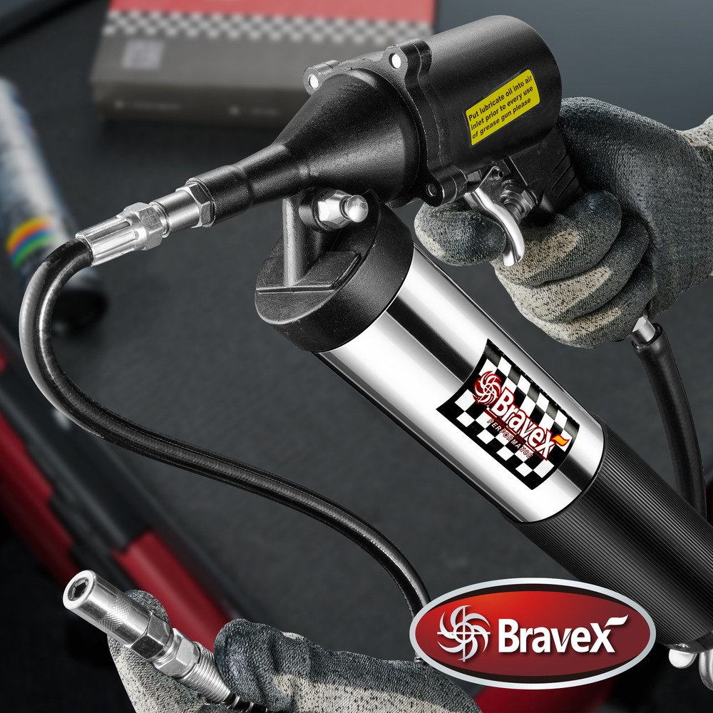 Bravex Professional Pneumatic Automatic Grease Gun, Continuous Cycle 6000 PSI