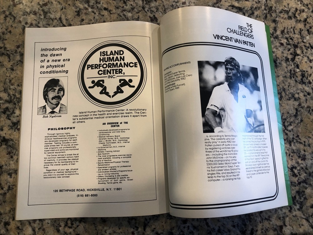 Men's Pro Tennis 1982 The Hamlet Challenge Cup Program