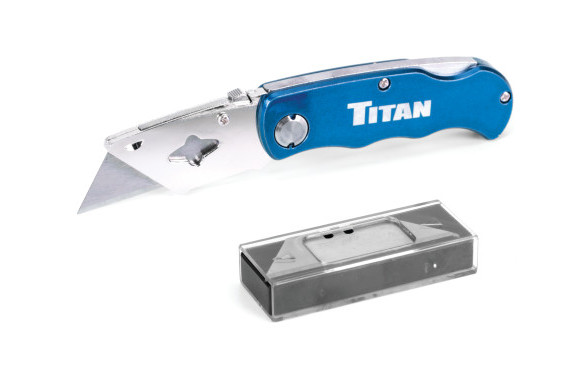 TITAN Folding Utility Knife-Blue 11018