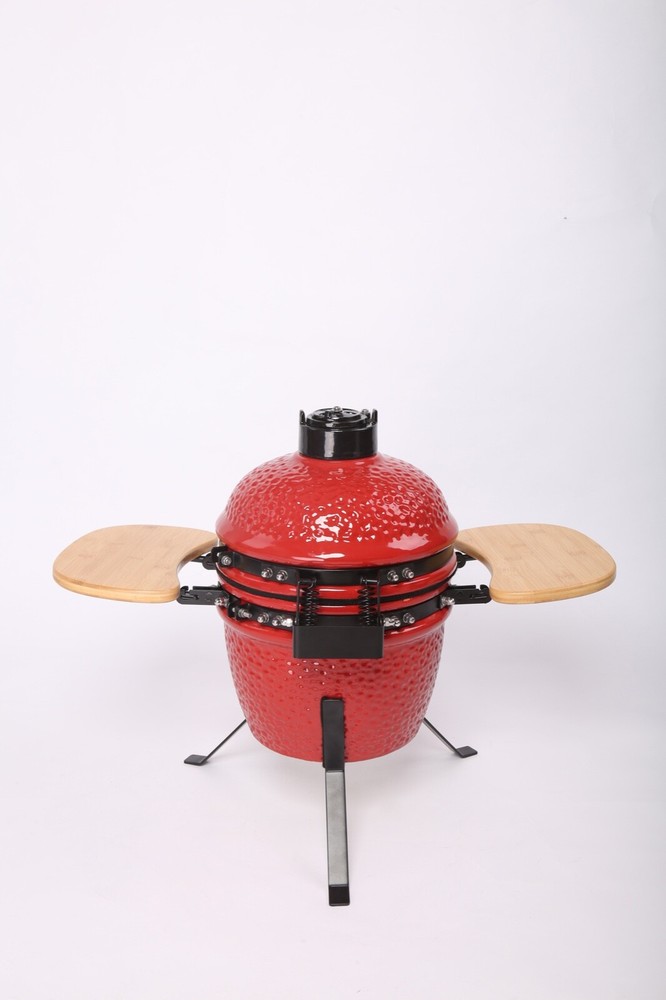 Kamado Ceramic Egg Style BBQ - Miniature (12'') - Portable Grill - W/ Side Table