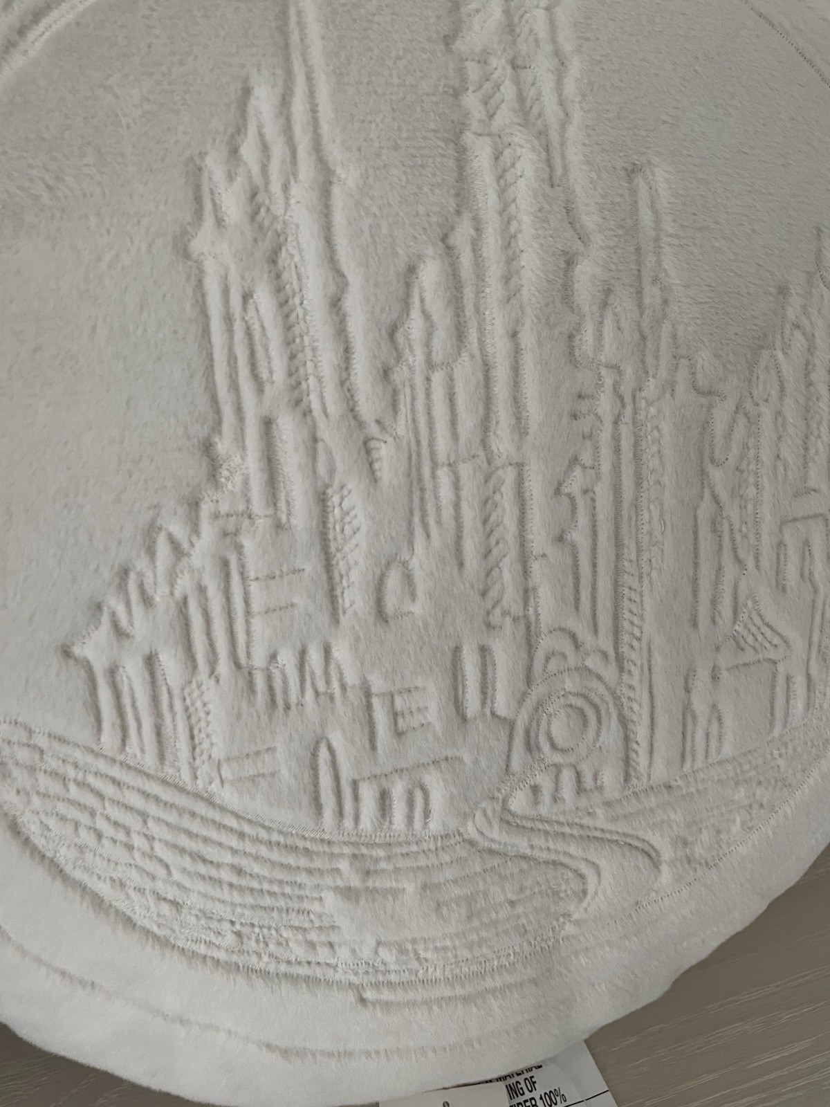 WICKED For Good White Round Pillow Emerald City Katie Kime Glinda Castle NEW