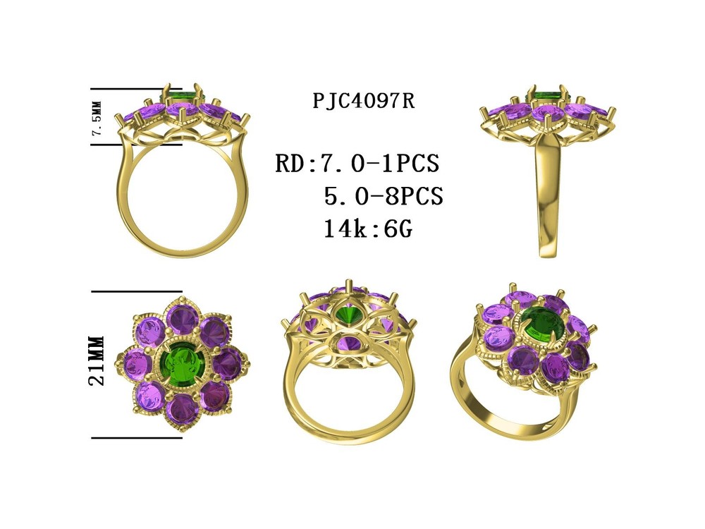 Sterling Silver Semi Mount Ring Setting Round RD 7x7mm