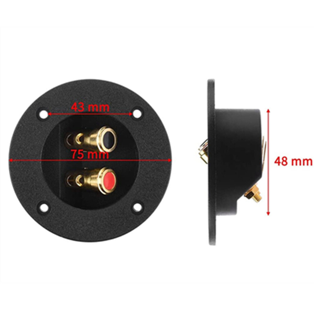 3'' Double Binding Round Plate Push Spring Loaded Jacks Speaker Box Terminal Cup