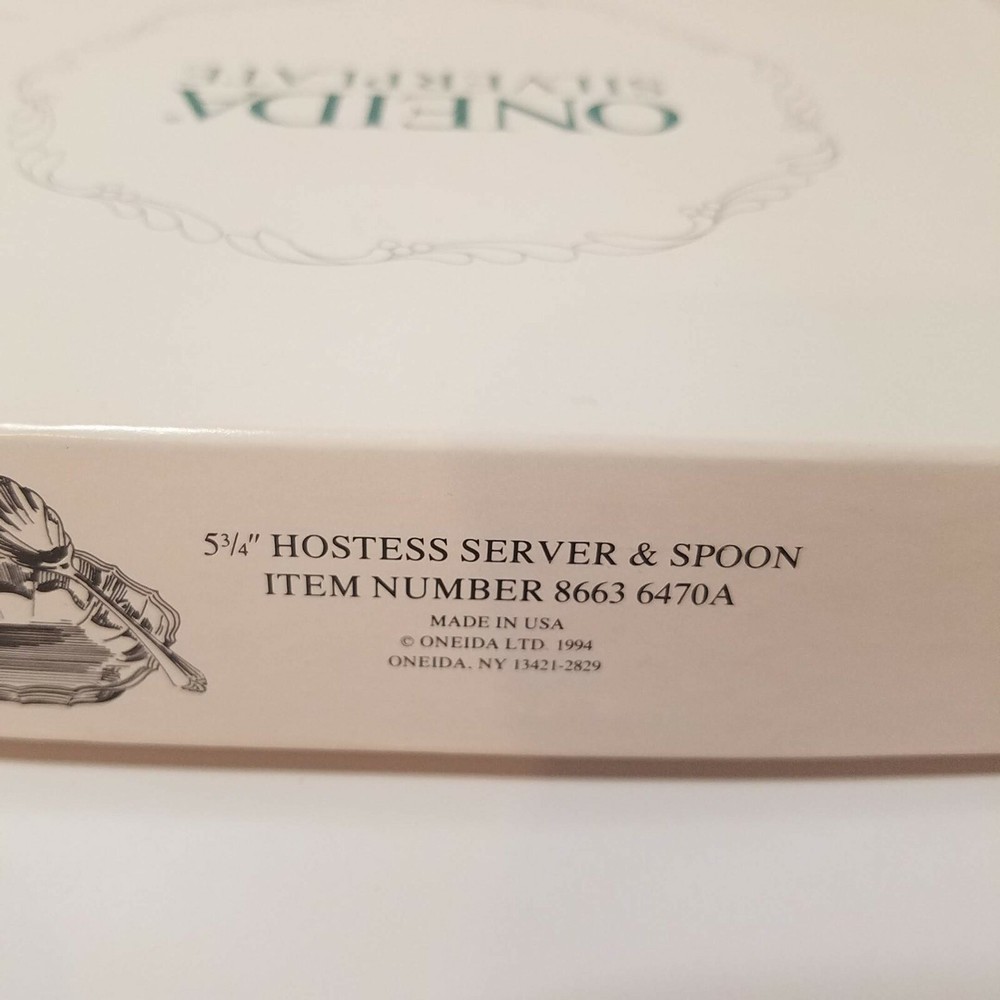Oneida, Silverplate, Hostess Server Spoon Set Formal Dining Decor w Original Box