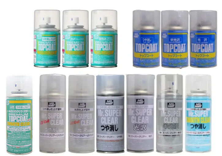 Mr. Hobby Clear Top Coat Series Spray Paint - US