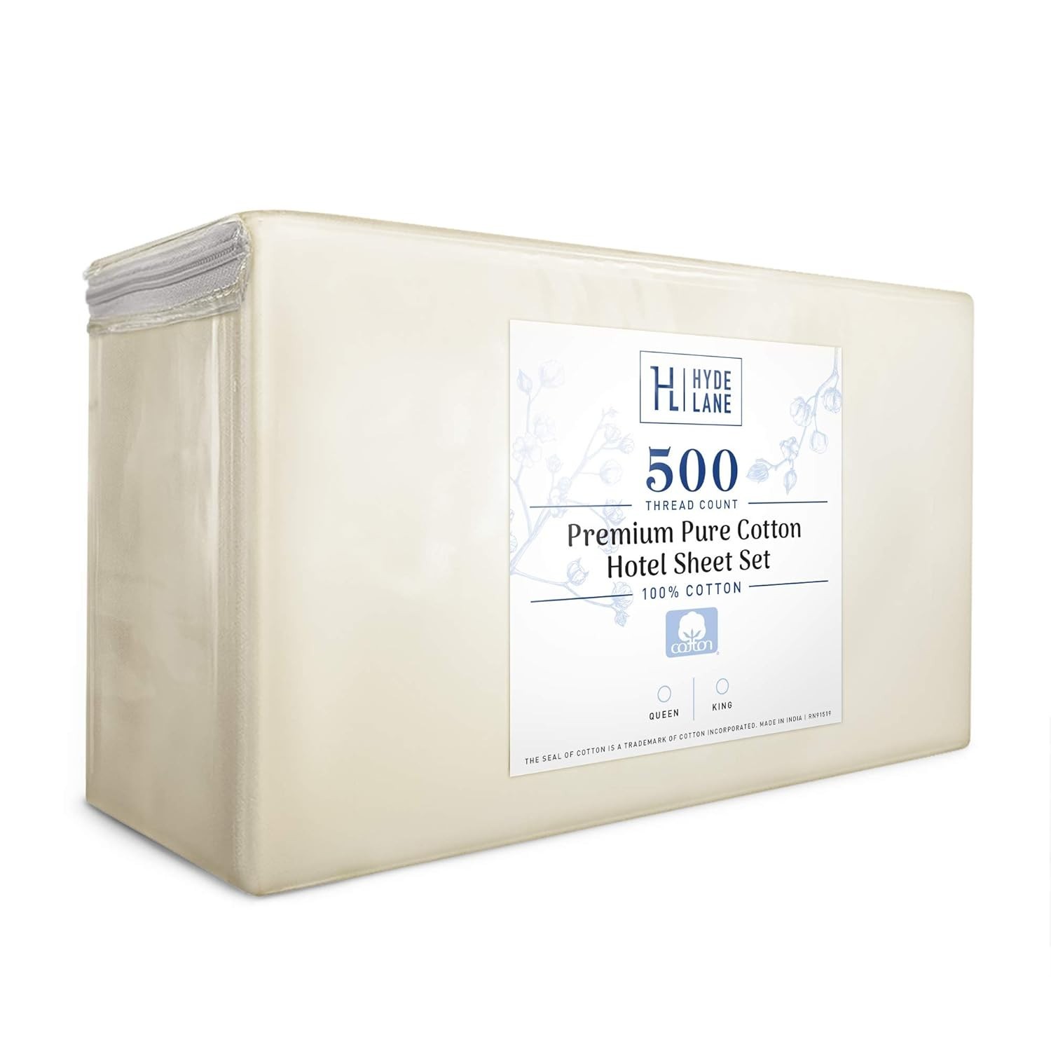 Hyde Lane Bed Sheets 500 TC Queen or King 100% cotton 4 Piece Sheet Set