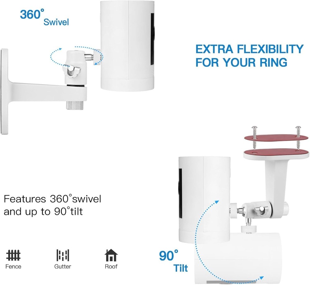 Durable L-Shaped Camera Mount Bracket for Adjustable Ring Surveillance Solutions