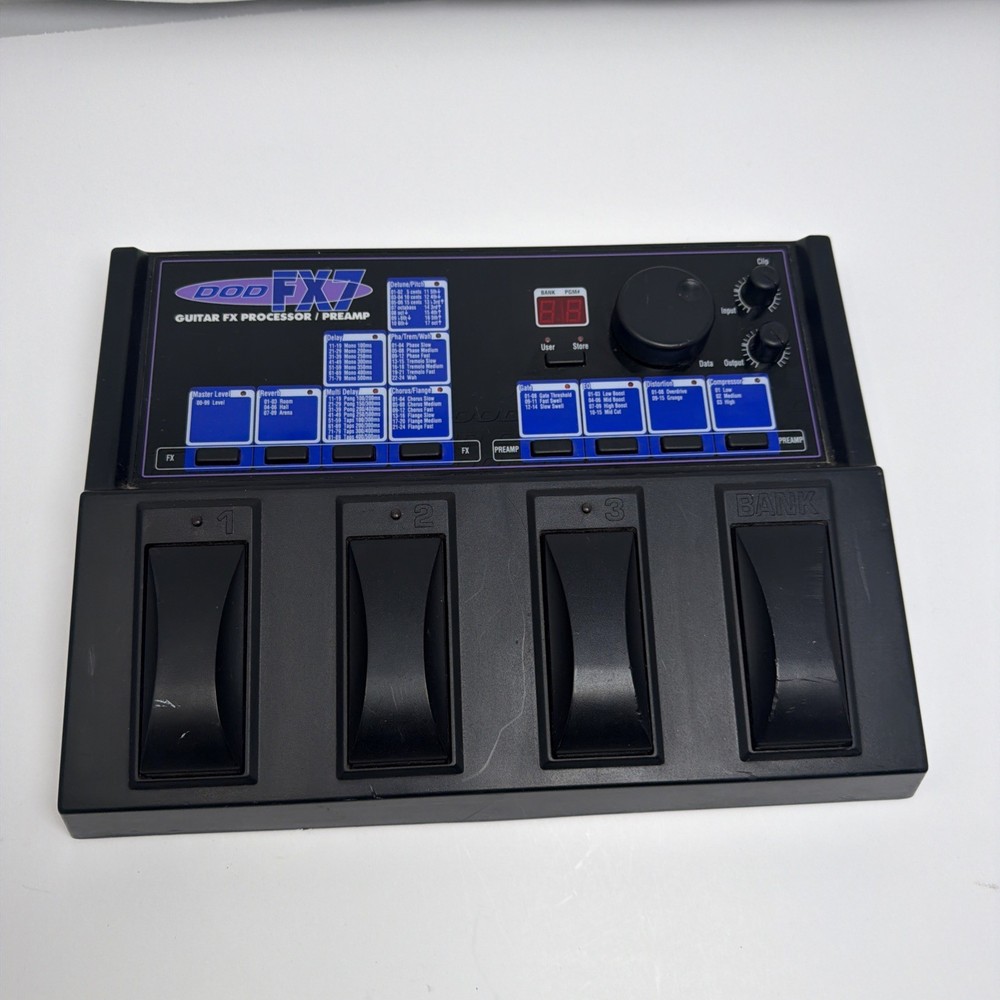 DOD FX-7 Guitar FX Processor/Preamp 4 Pedal No Power Supply Works