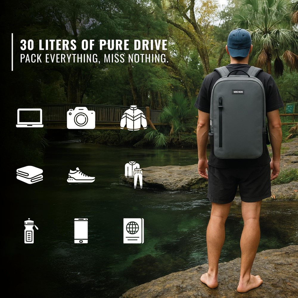 KRONOX 25L Waterproof Backpack for Men –