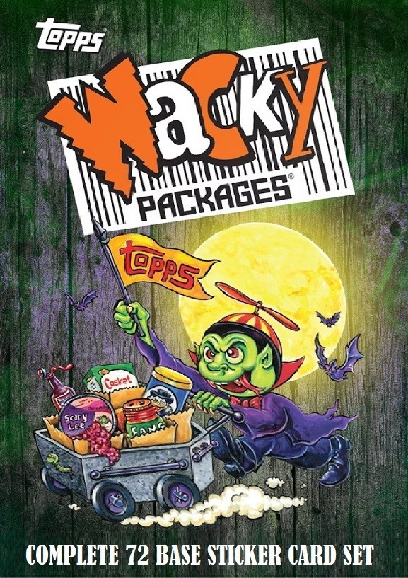 2025 WACKY PACKAGES HALLOWEEN EDITION COMPLETE 81 BASE CARD SET + BOX & WRAPPER