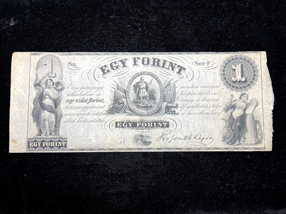 ND (1852) Hungary 1 Forint Remainder Note (Excellent Condition)