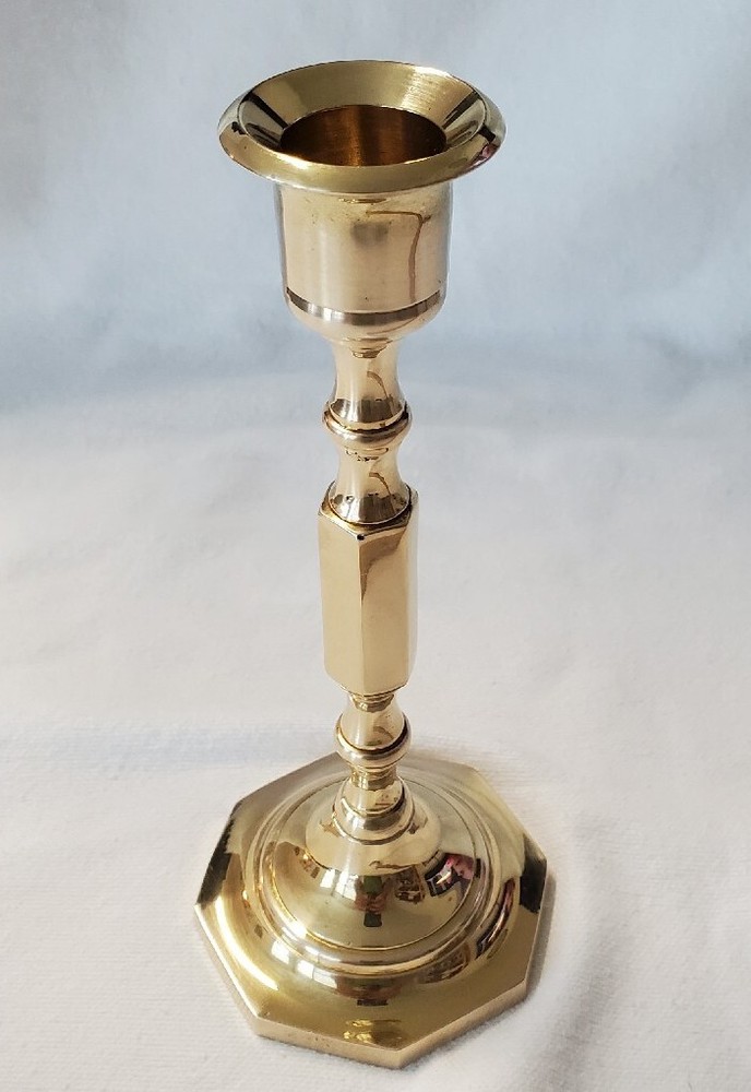 Vintage Solid Brass 7.5" Candlestick Made In India