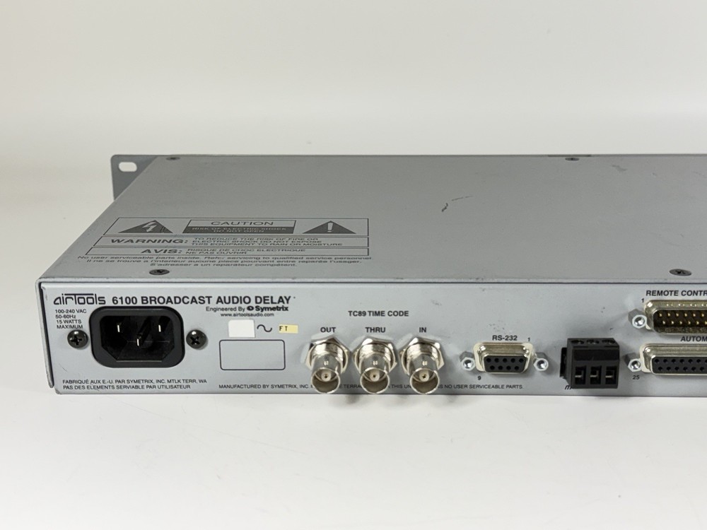 Symetrix AirTools 6100 Broadcast Profanity Delay 40s AES Digital Audio XLR