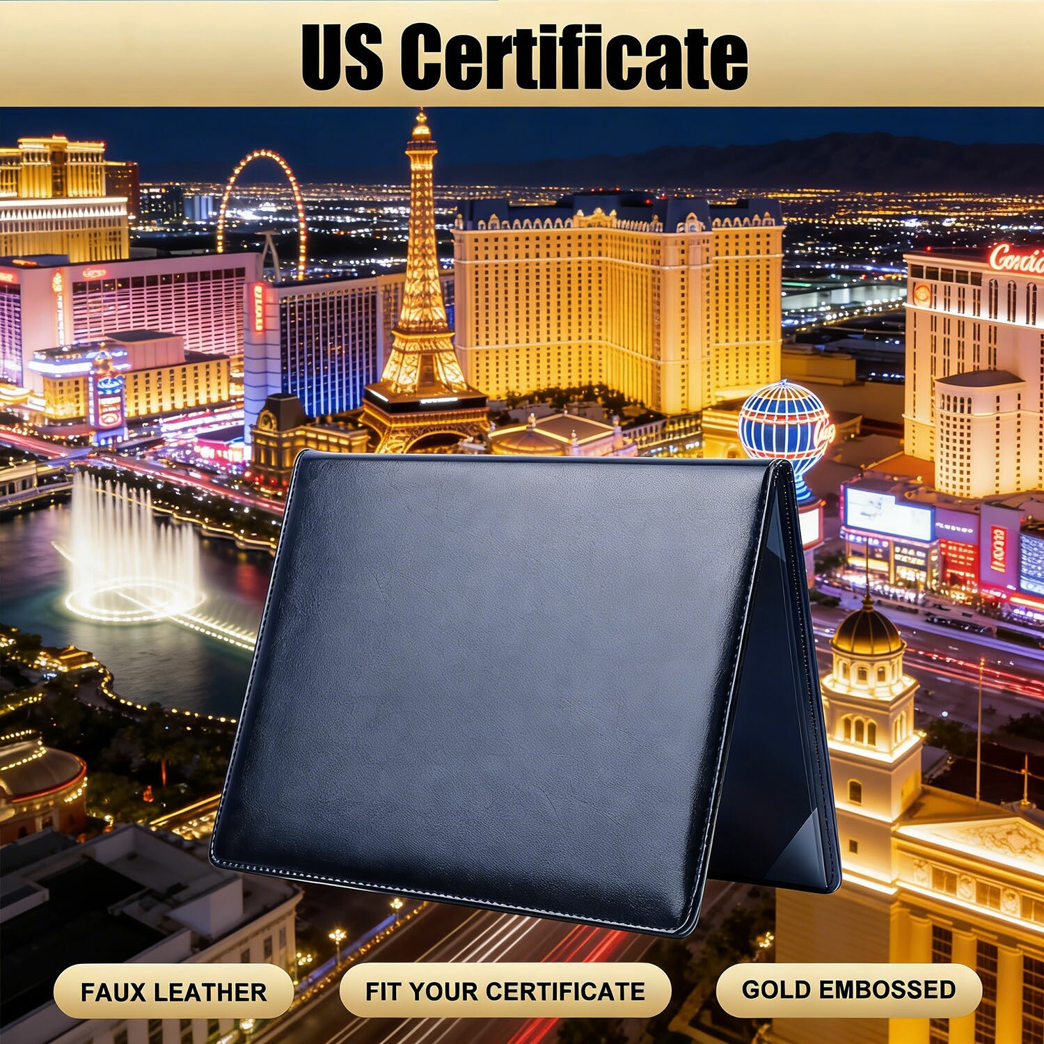 US Citizenship Certificate Holder - US Citizenship Gifts-Gold American Seal Logo