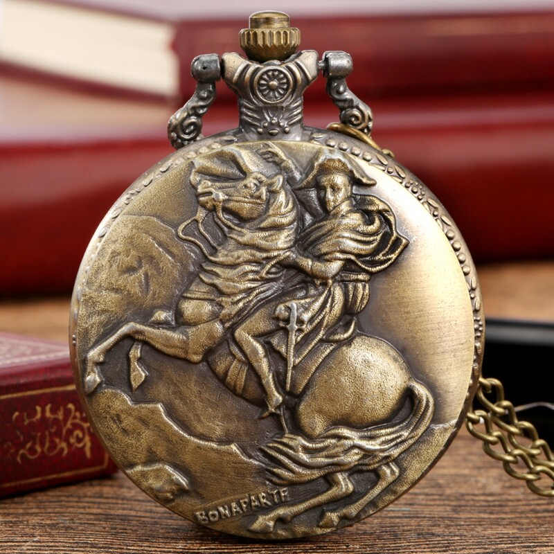 Antique Pocket Watch Chain Retro Style Analog Quartz Movement Watches for Men