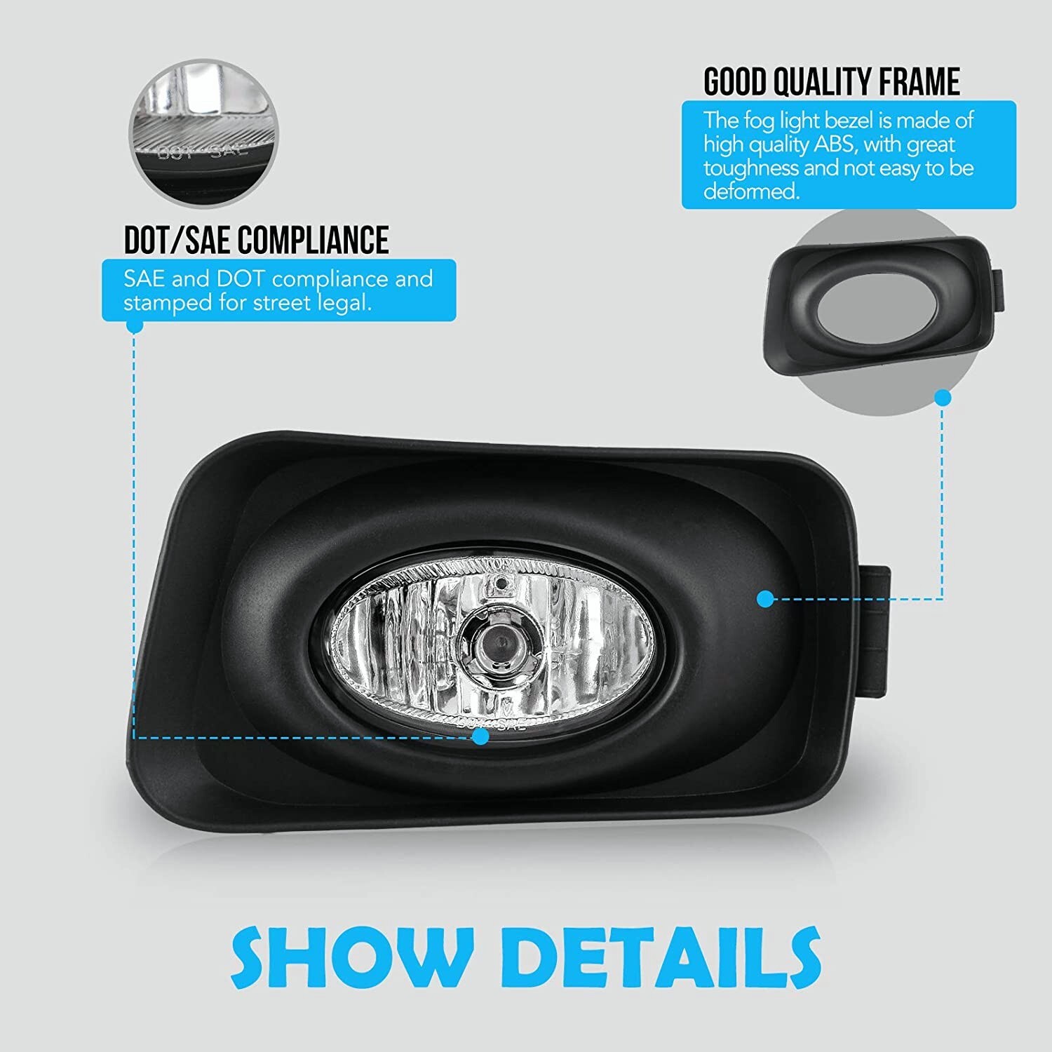 For 2004-2005 Acura TSX OE Style Fog Light Driving Lamps Bumper Kit Clear Lens