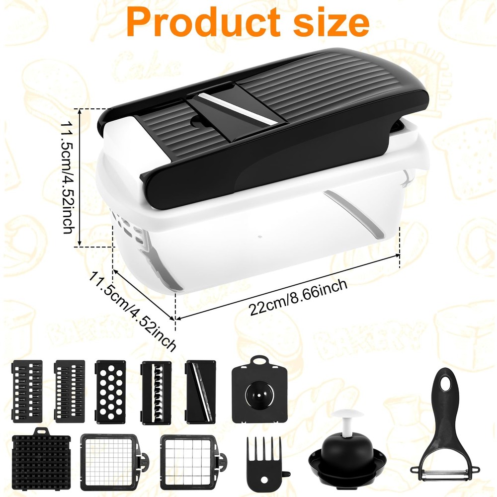 14 in 1 Vegetable Chopper Efficient Veggie with Container Black