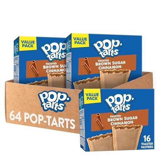 Frosted Brown Sugar Cinnamon Pop-Tarts - 64 Count Value Pack, Breakfast & Snack