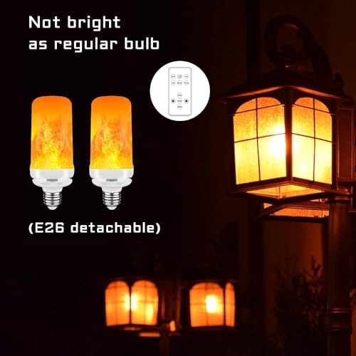 2Packs Rechargeable Flame Light Bulbs,Remote Control,3 Timer,5V/1A