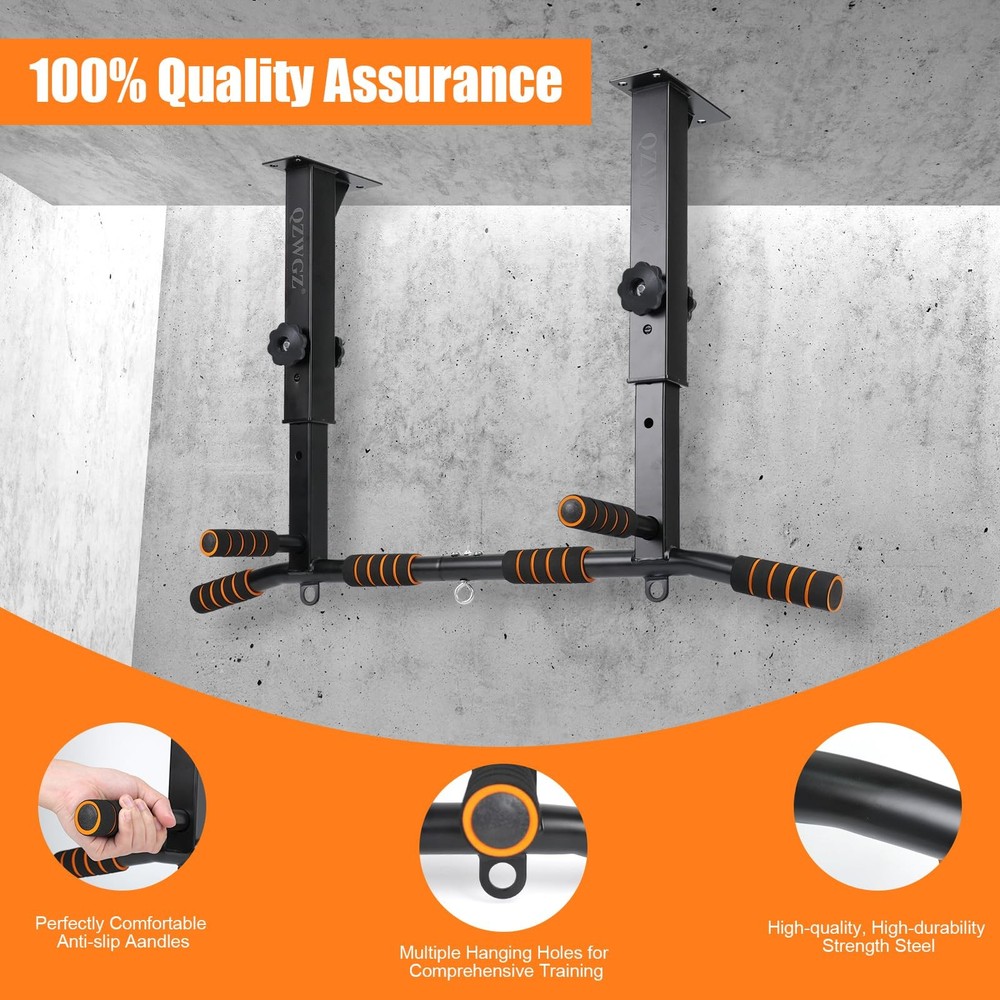 Height Adjustable Pull Up Bar, Heavy Duty Pull Up Bar, BarMount, Ceiling Mount,