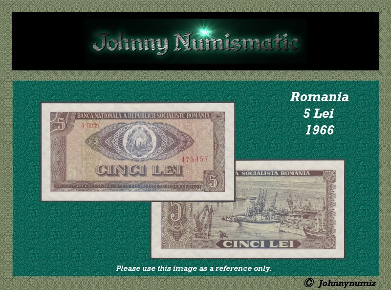 Romania 5 Lei  UNC 1966