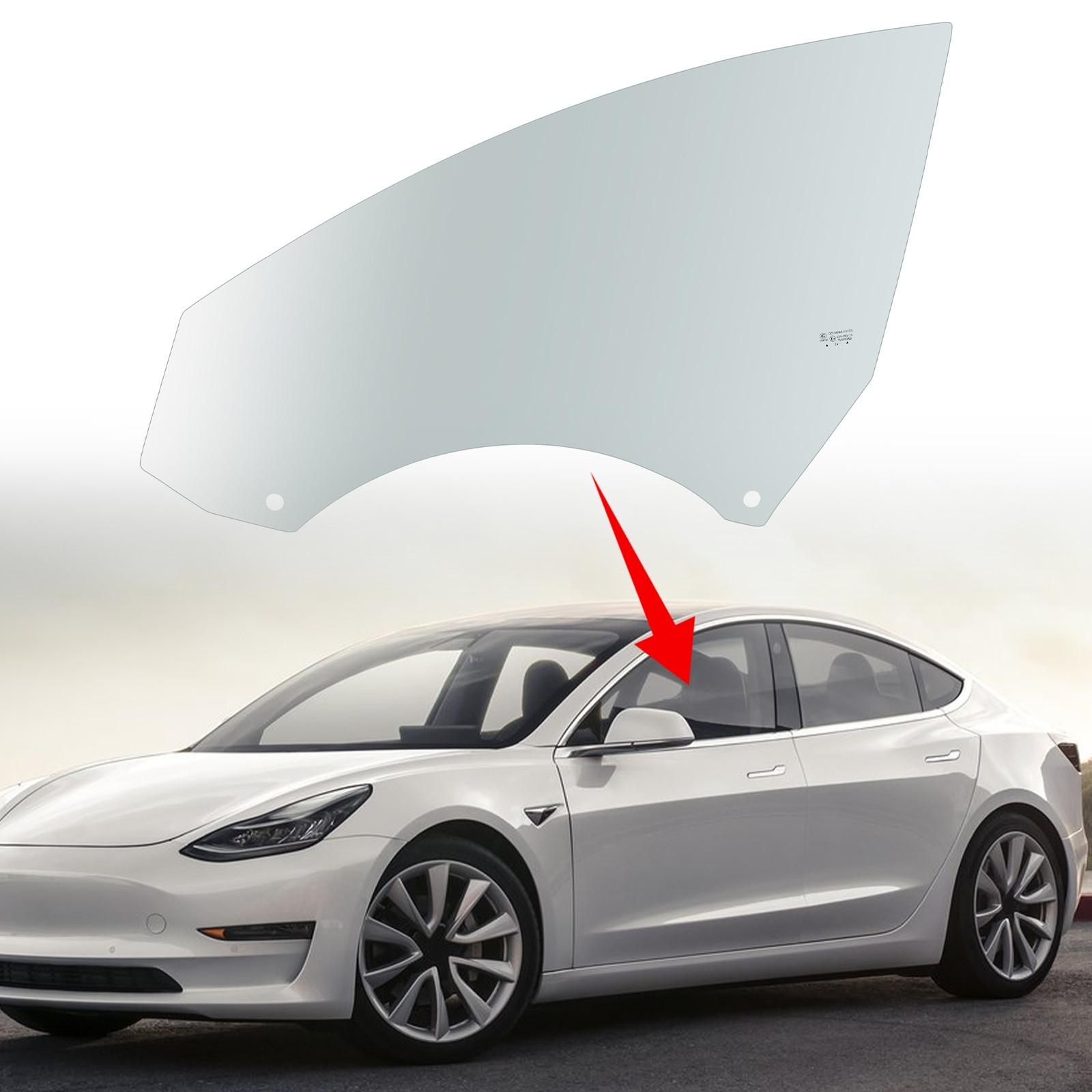 Fits 2017-2023 Tesla Model 3 Driver Left Side Front Door Window Door Glass