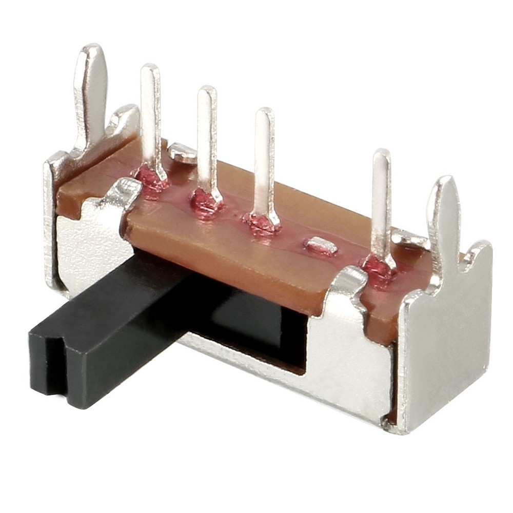 50Pcs 5mm Horizontal Slide Switch SP3T 1P3T 4 Terminals PCB Panel Latching