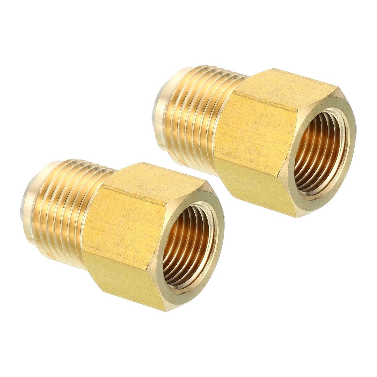 2Pack 3/8" Female Flare x 1/2" Male Flare Connectors Brass Adapters Reducing