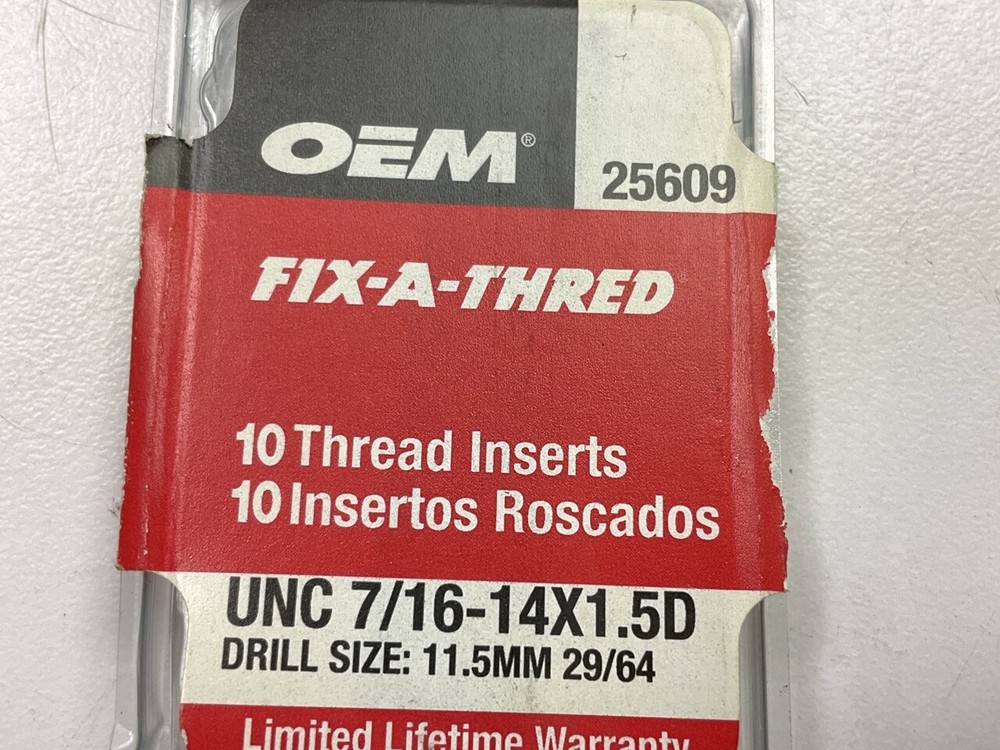 OEM TOOLS 25609 7/16" Fix-A-Thread Repair Kit - 10 Thread Inserts