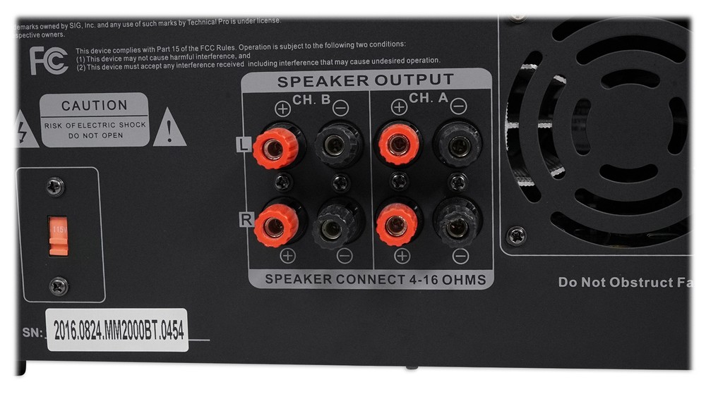 Technical Pro MM2000BT Bluetooth Karaoke Mixer System+(4) 8" Ceiling Speakers