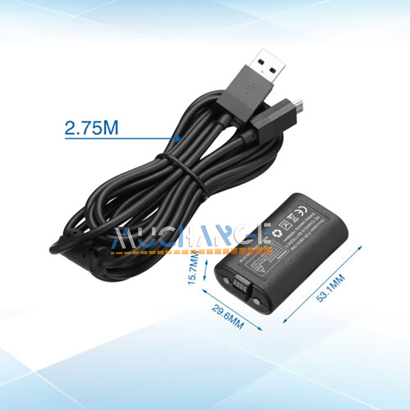 Microsoft Xbox Play 1400mAh Rechargeable Battery Controller Charge USB Cable