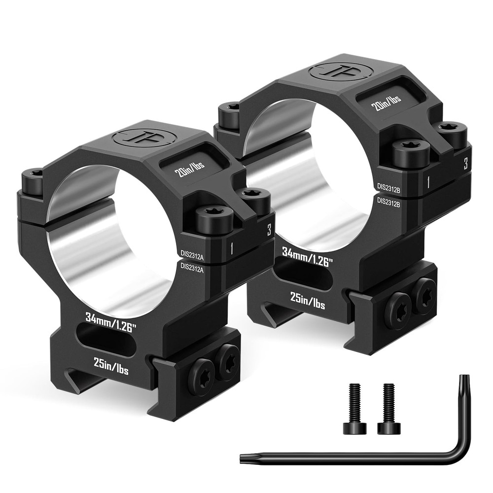 DISCOVERYOPT Precision Scope Rings, Lapped Riflescope Mounts Black