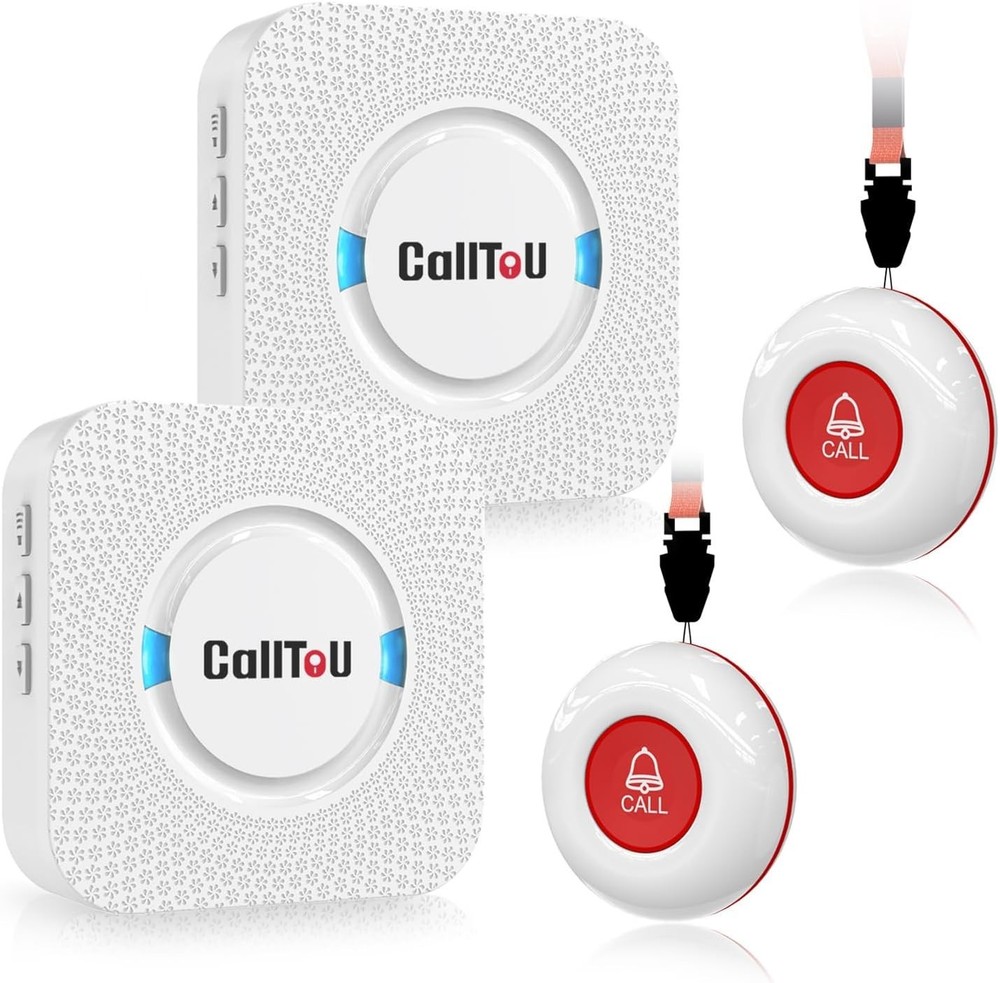 Elderly Help Alert System 2 Call Buttons 2 Receivers 500ft Range Smart Alert