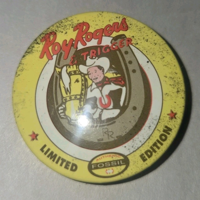 ROY ROGERS & TRIGGER FOSSIL LIMITED EDITION BUTTON PIN