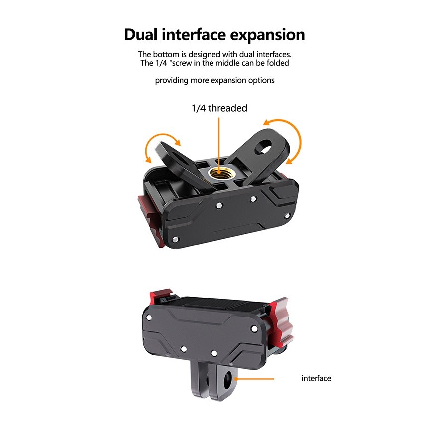 For DJI Action 4/Action 5 Pro Magnetic Quick Release Mount Plastic Base Adapter