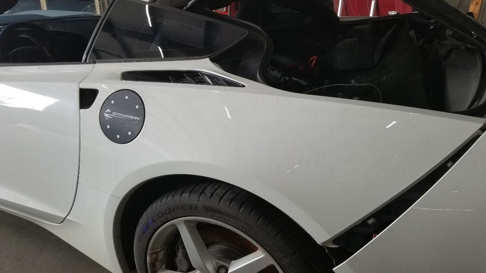 14 CHEVY CORVETTE C7 COUPE QUARTER PANEL LEFT DRIVER WHITE