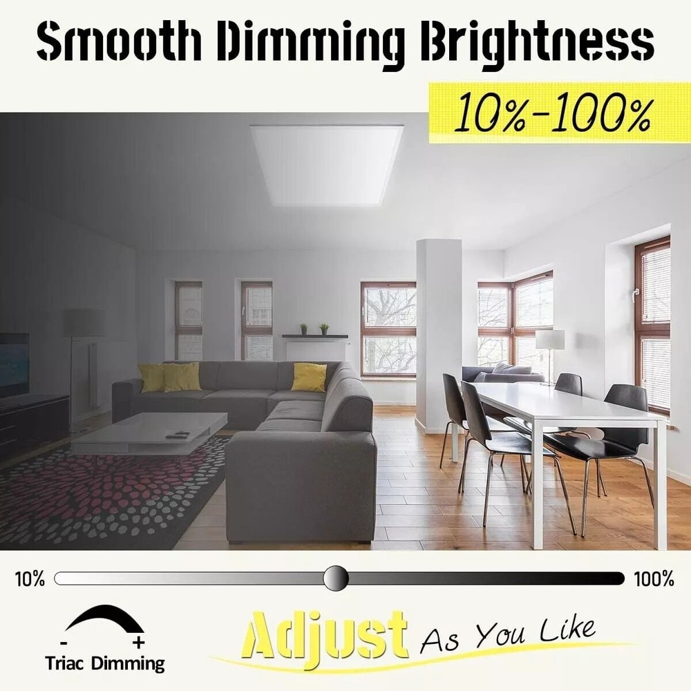 4 Pack 2x2Ft LED Panel Light Drop Ceiling Flat Panel Recessed Troffer Fixtures